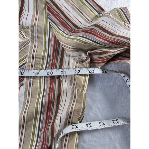 She's Cool 3/4 Roll Tab Sleeve Button Down Shirt Brown multicolor-SZ 2X - Picture 6 of 8
